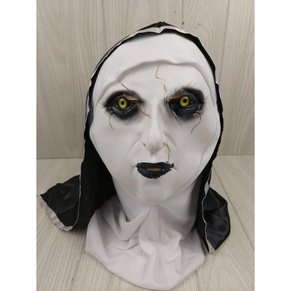 The Nun Valak Mask Adult OS White Black Horror Halloween Costume Accessory